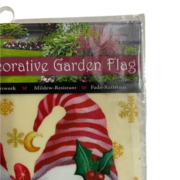 Christmas Garden Gnome Flag Holiday Stockings Vertical 12.5 in X 18 in Colorful - Picture 6 of 15